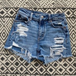 America Eagle Ripped Denim Shorts